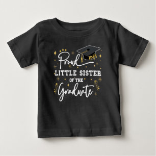 T-shirt Pour Bébé Fière Petite Soeur Du Diplômé Noir