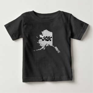 T-shirt Pour Bébé fierté Alask State home Map Outline Rocky Map AK