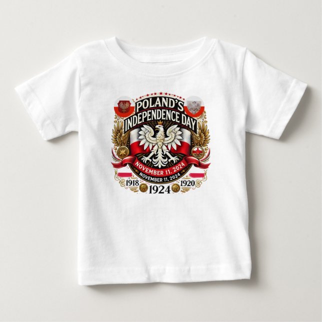 T-shirt Pour Bébé Fierté polonaise : Fête de l'Indépendance pour les (Devant)