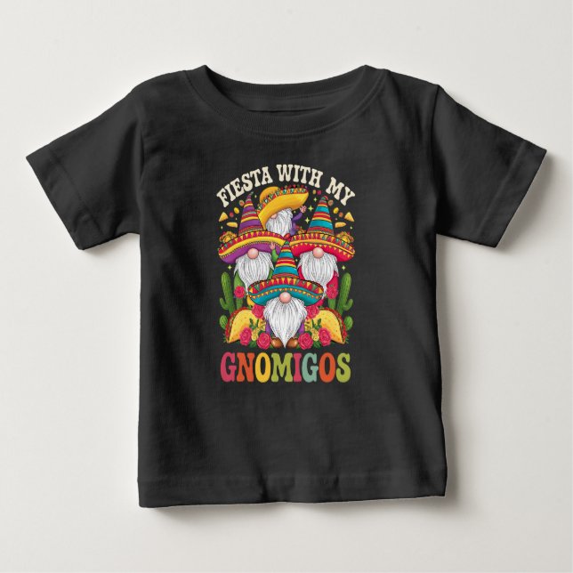 T-shirt Pour Bébé Fiesta Avec Mes Gnomigos Gnome Cinco De Mayo (Devant)