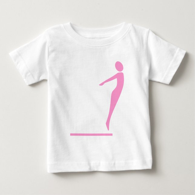 T-shirt Pour Bébé Figure de plongée - rose (Devant)