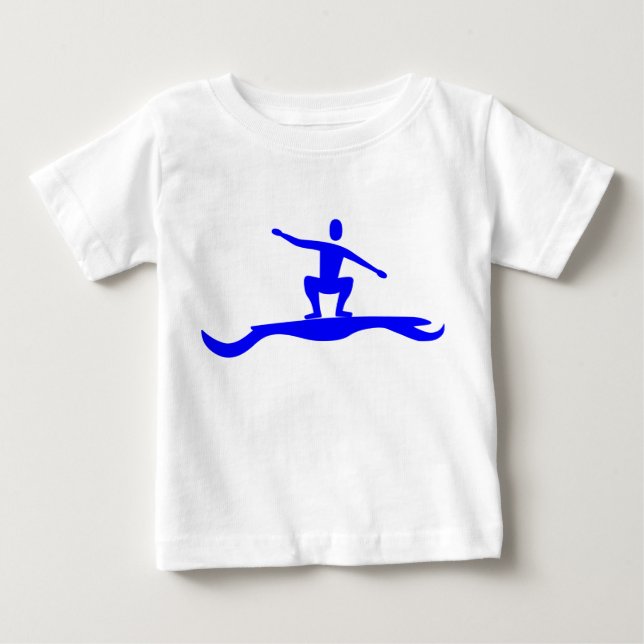 T-shirt Pour Bébé Figure de surf - bleu (Devant)