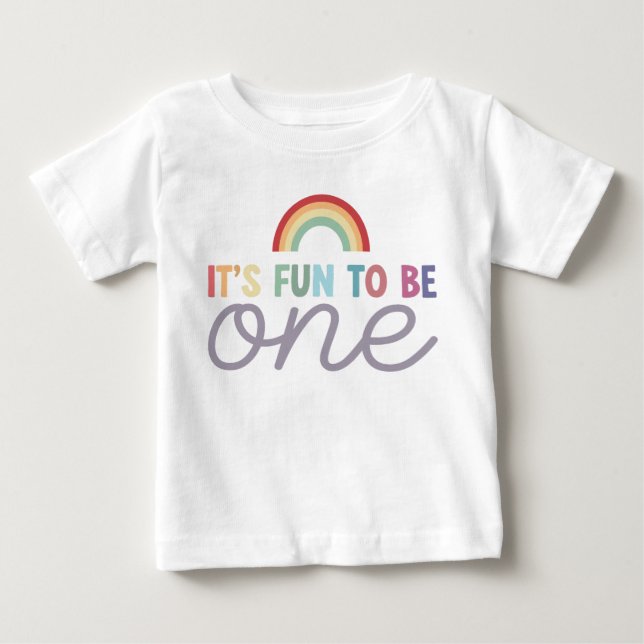 T-shirt Pour Bébé Fille Anniversaire Coloré Amusant pour être Un Arc (Devant)