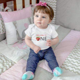 T-shirt Pour Bébé Fille aux fraises premier anniversaire UN