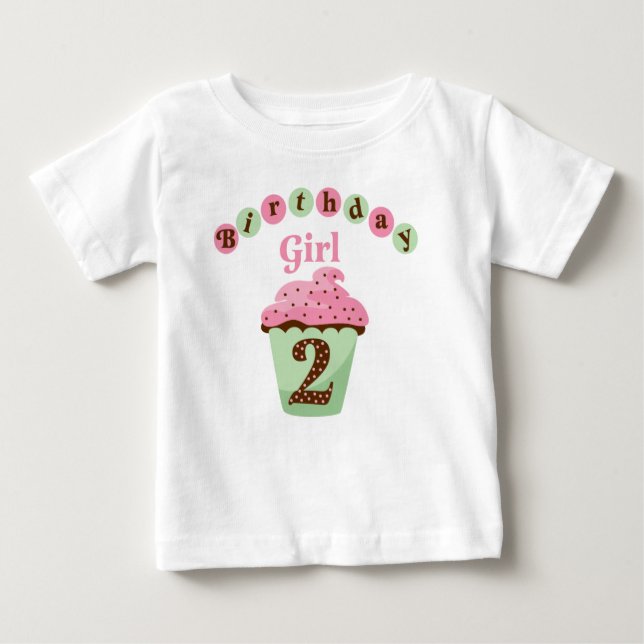 T-shirt Pour Bébé Fille d'anniversaire 2 ans (Devant)