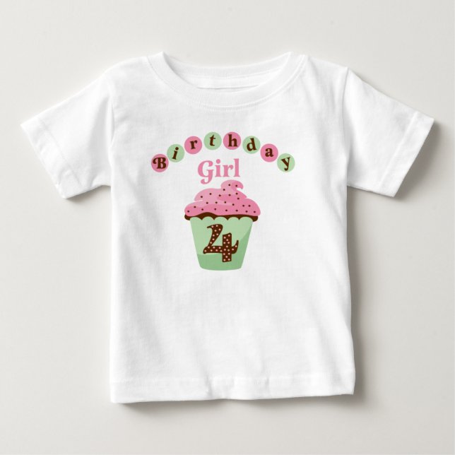 T-shirt Pour Bébé Fille d'anniversaire 4 ans (Devant)
