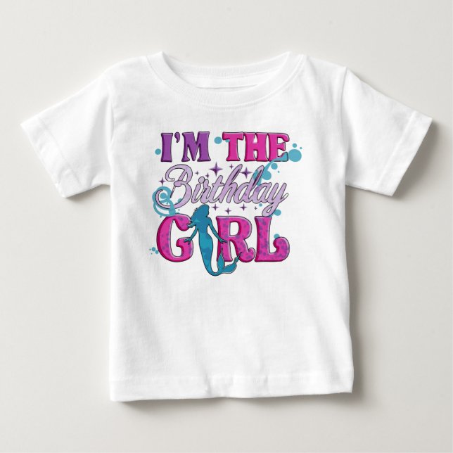T-shirt Pour Bébé Fille d'anniversaire à l'écriture moderne  (Devant)