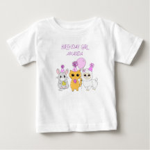 Fille d'anniversaire personnalisée LLama, chaton e