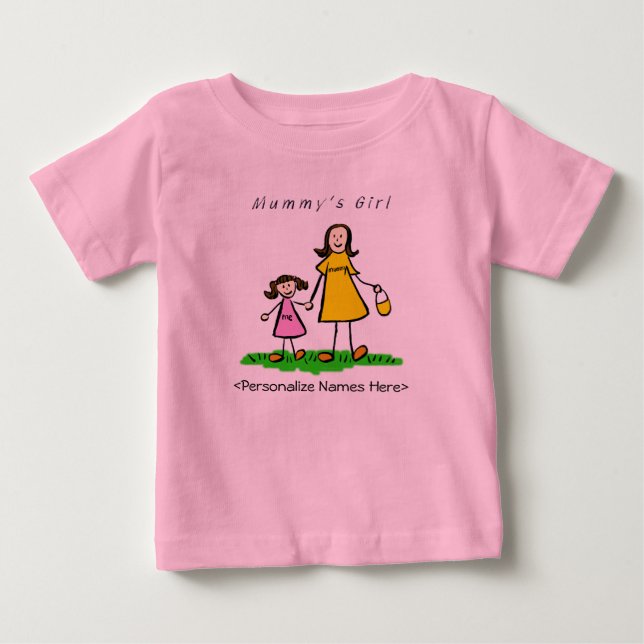 T-shirt Pour Bébé Fille de maman - Brunette Mère & Fille Chemise (Devant)
