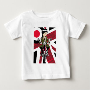 T-shirt Pour Bébé Fille de mod d'Union Jack sur le scooter