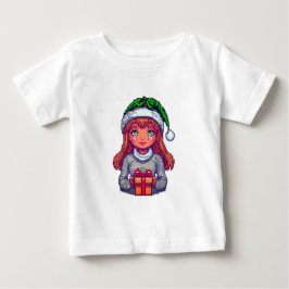 T-shirt Pour Bébé fille de Noël pixel art 