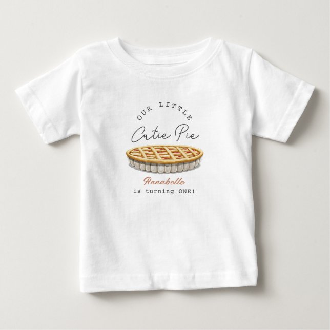 T-shirt Pour Bébé Fille Gâteaux 1er Anniversaire (Devant)