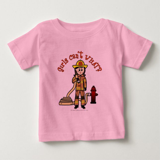 T-shirt Pour Bébé Fille pompier (Devant)