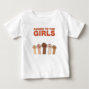 T-shirt Pour Bébé Fille Puissance Femmes Autonomisation Filles forte