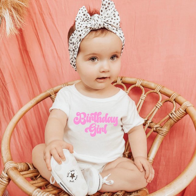 T-shirt Pour Bébé Fille rose Anniversaire Fille 1er Anniversaire (Créateur téléchargé)