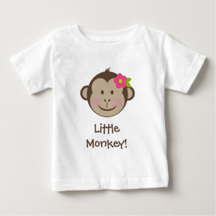 T-shirt Pour Bébé Fille singe visage avec chemise à fleurs