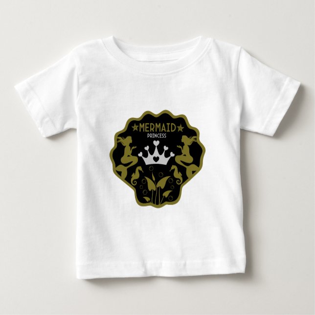 T-shirt Pour Bébé Fille Sirène Princesse (Devant)