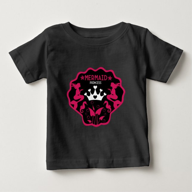 T-shirt Pour Bébé Fille Sirène Princesse (Devant)