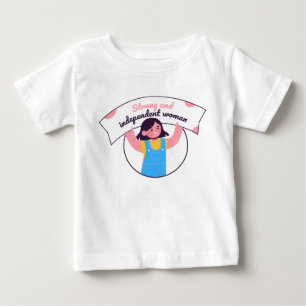 T-shirt Pour Bébé Fille tenant un signe bleu