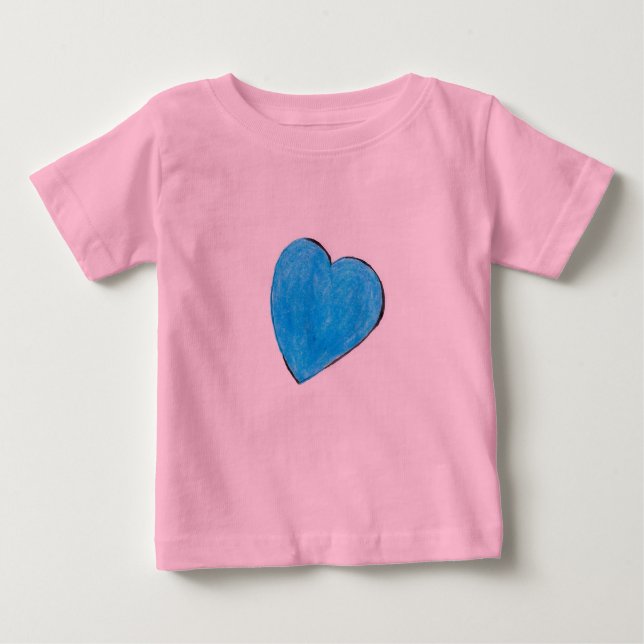 T-shirt Pour Bébé FilleAimeBleu (Devant)