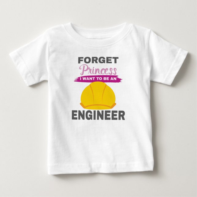 T-shirt Pour Bébé Filles ambitieuses oubliez princesse je veux être  (Devant)