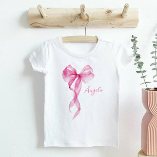 T-shirt Pour Bébé Filles Anniversaire Ruban Rose
