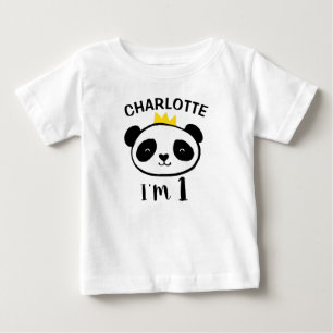 T-shirt Pour Bébé Filles Panda Bear Princesse 1er Anniversaire T-shi