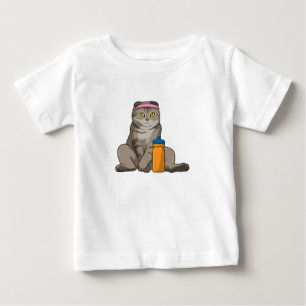 T-shirt Pour Bébé Fitness Chat Boire de la tasse