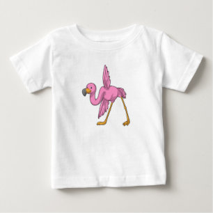 T-shirt Pour Bébé Flamant rose à Yoga Exercice d'étirement