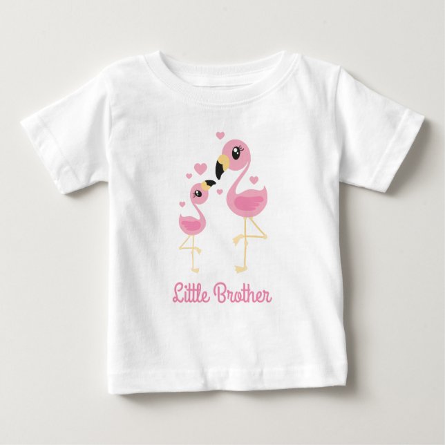 T-shirt Pour Bébé Flamant rose Little Brother (Devant)