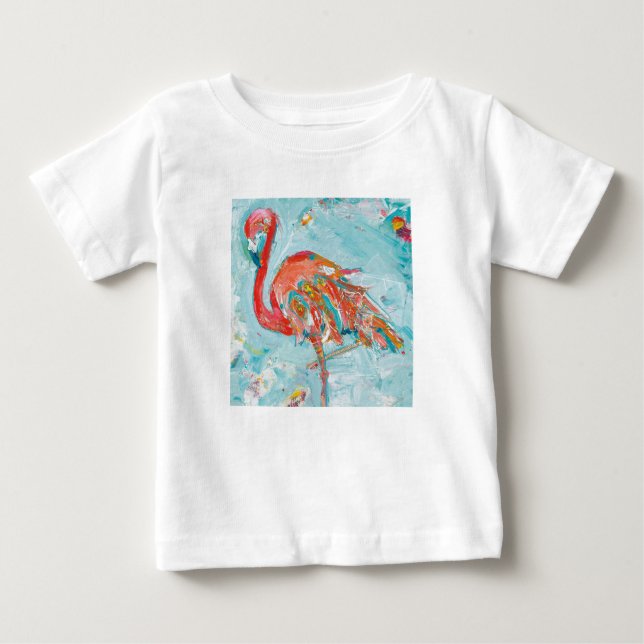 T-shirt Pour Bébé Flamant rose lumineux (Devant)