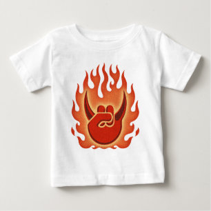 T-shirt Pour Bébé Flames de Devil Rock