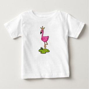 T-shirt Pour Bébé Flamingo as Princess with Crown