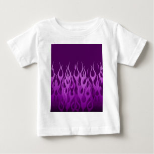 T-shirt Pour Bébé Flammes de course violet