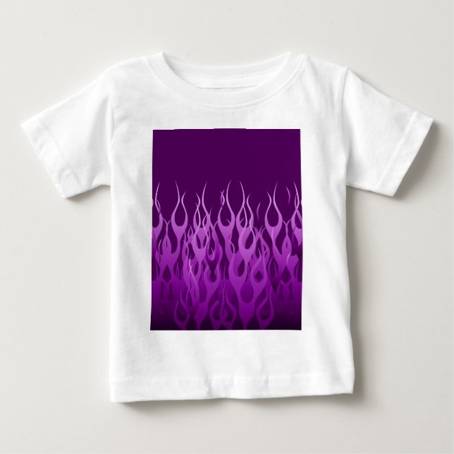 T-shirt Pour Bébé Flammes de course violet (Devant)