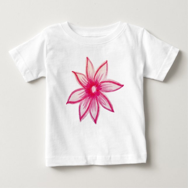 T-shirt Pour Bébé Fleur de printemps à main rose (Devant)