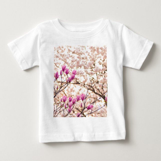 T-shirt Pour Bébé Fleur de printemps rose pourpre en floraison (Devant)