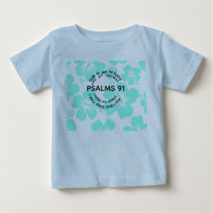 T-shirt Pour Bébé Fleur de psaume 91 à la menthe 