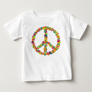 T-shirt Pour Bébé Fleur des signes de paix hippie