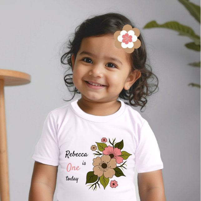 T-shirt Pour Bébé Fleur florale (Créateur téléchargé)