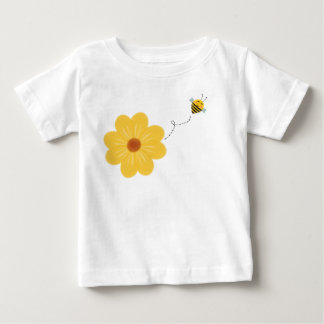 T-shirt Pour Bébé Fleur jaune de l'abeille de bosse