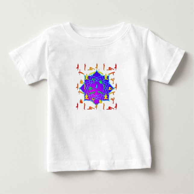 T-shirt Pour Bébé Fleur Lotus Avec Poireaux De Yoga (Devant)