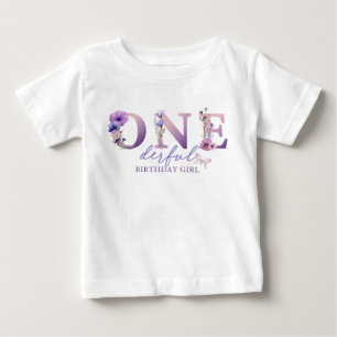 T-shirt Pour Bébé Fleur sauvage indépendant 1er anniversaire fille T