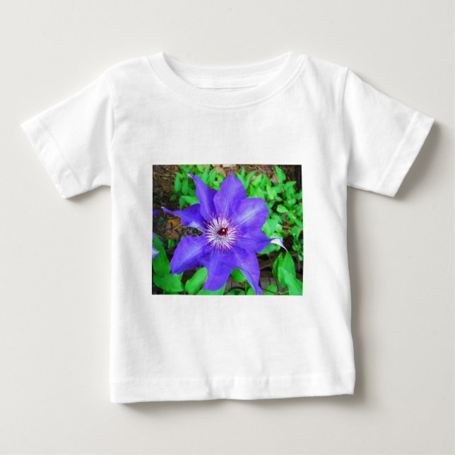 T-shirt Pour Bébé Fleur violette Clematis (Devant)