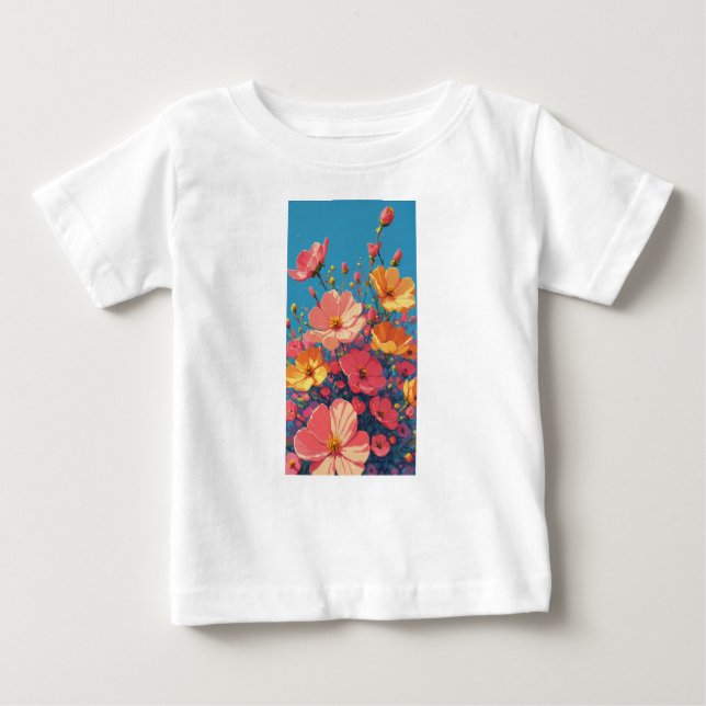 T-shirt Pour Bébé Fleurs (Devant)