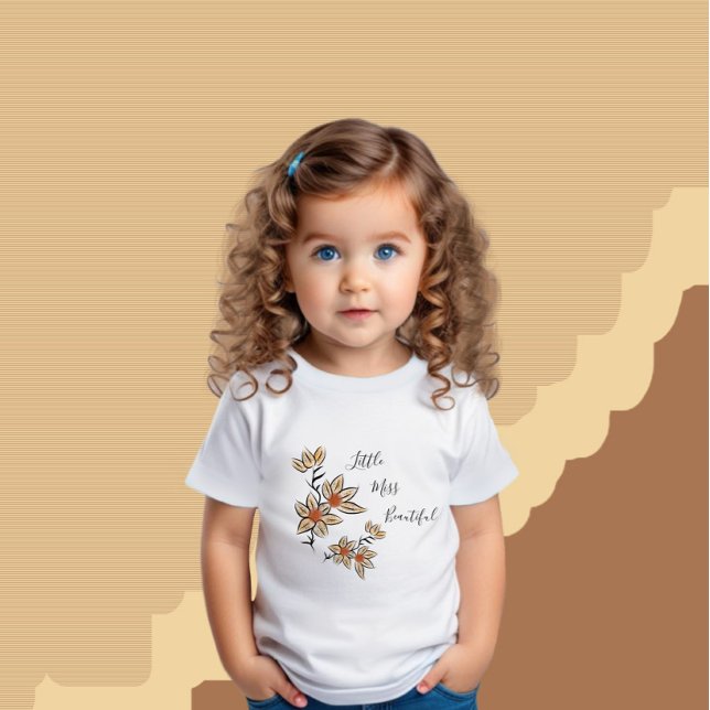 T-shirt Pour Bébé Fleurs beiges (Créateur téléchargé)