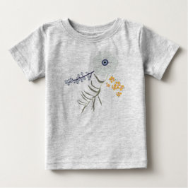 T-shirt Pour Bébé Fleurs botaniques jaunes jaunes bleu printemps