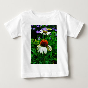 T-shirt Pour Bébé Fleurs de cônes blanches et orange