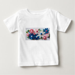 T-shirt Pour Bébé "Fleurs de découpe de papier lunaire"