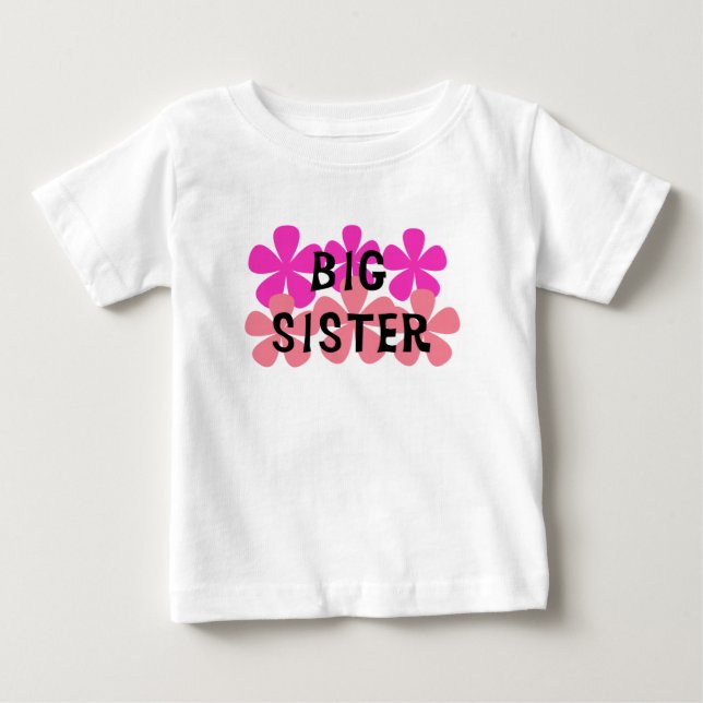 T-shirt Pour Bébé Fleurs Grandes Soeurs (Devant)